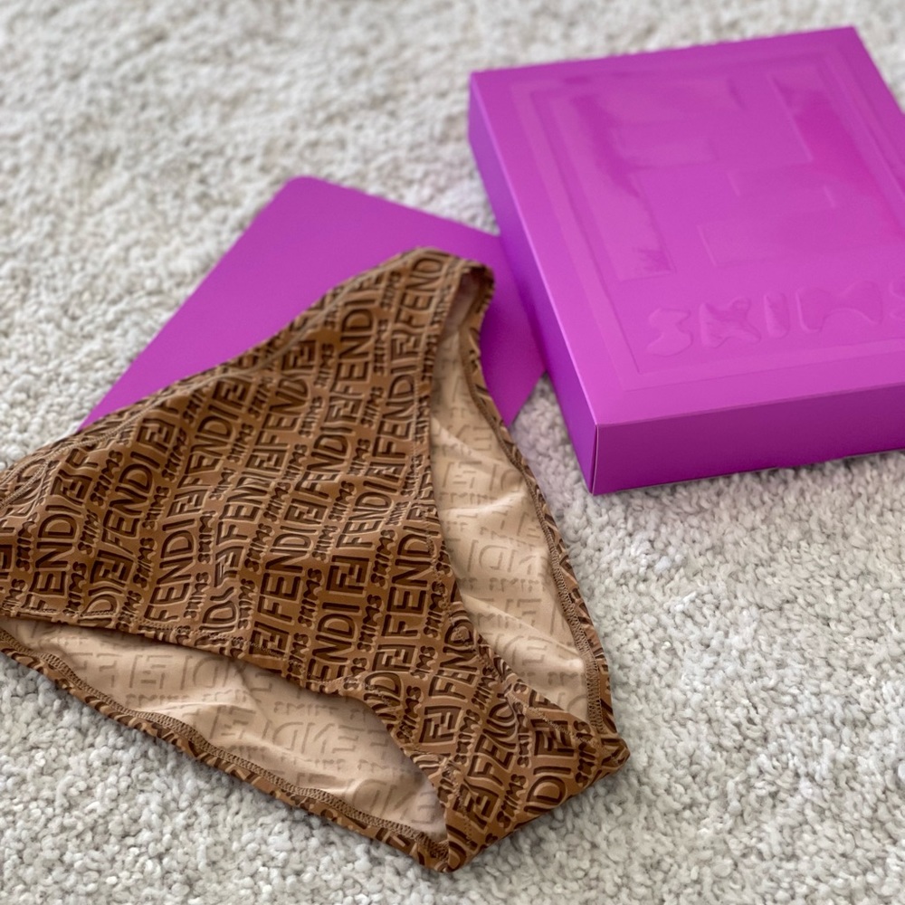 Fendi SKIMS High Leg Bikini Bottom Tan